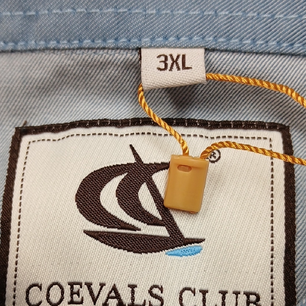 Casual Light Blue Snap-Front Button Down Shirt by - Picture 3 of 11